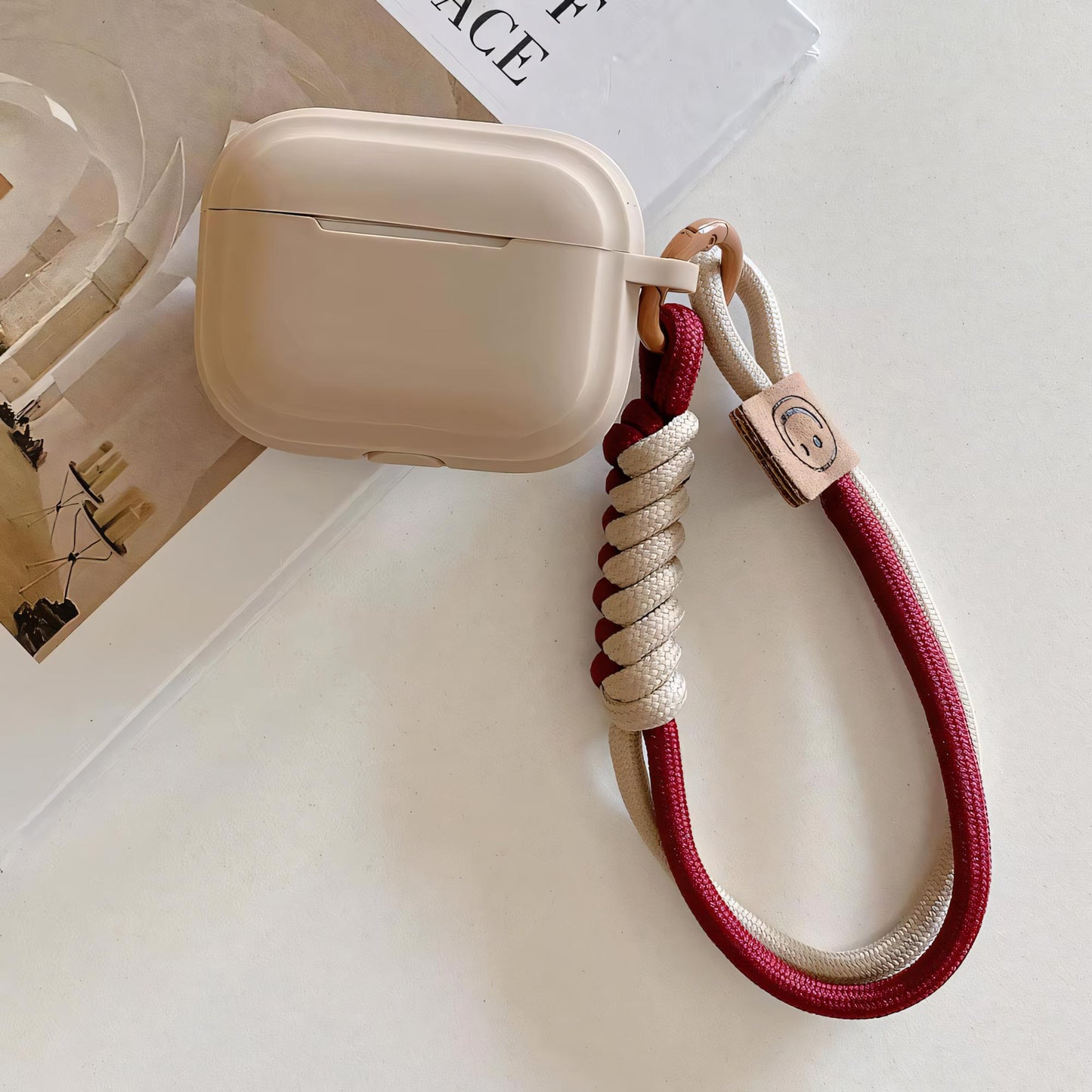 Soft Silicone Airpod Case With Wristband Caramel Colour