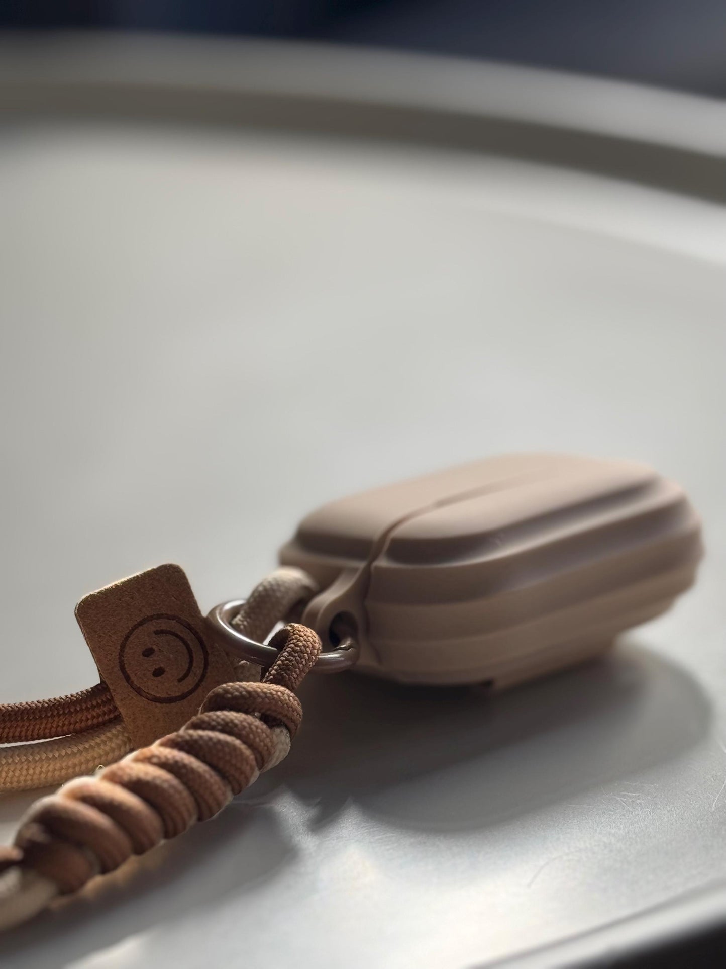 Cream Colour Soft Silicone Airpod Case With Wristband 