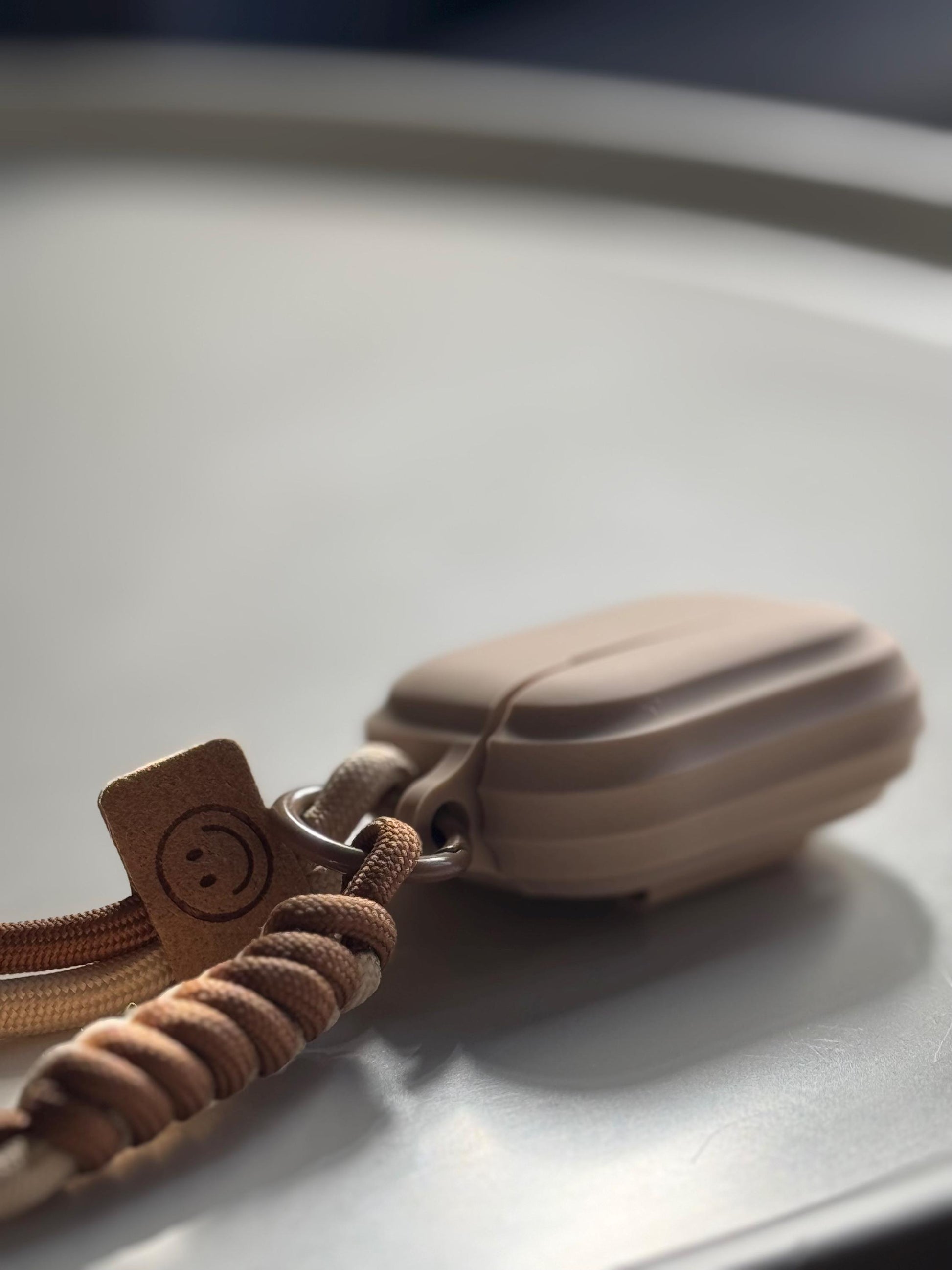 Cream Colour Soft Silicone Airpod Case With Wristband 